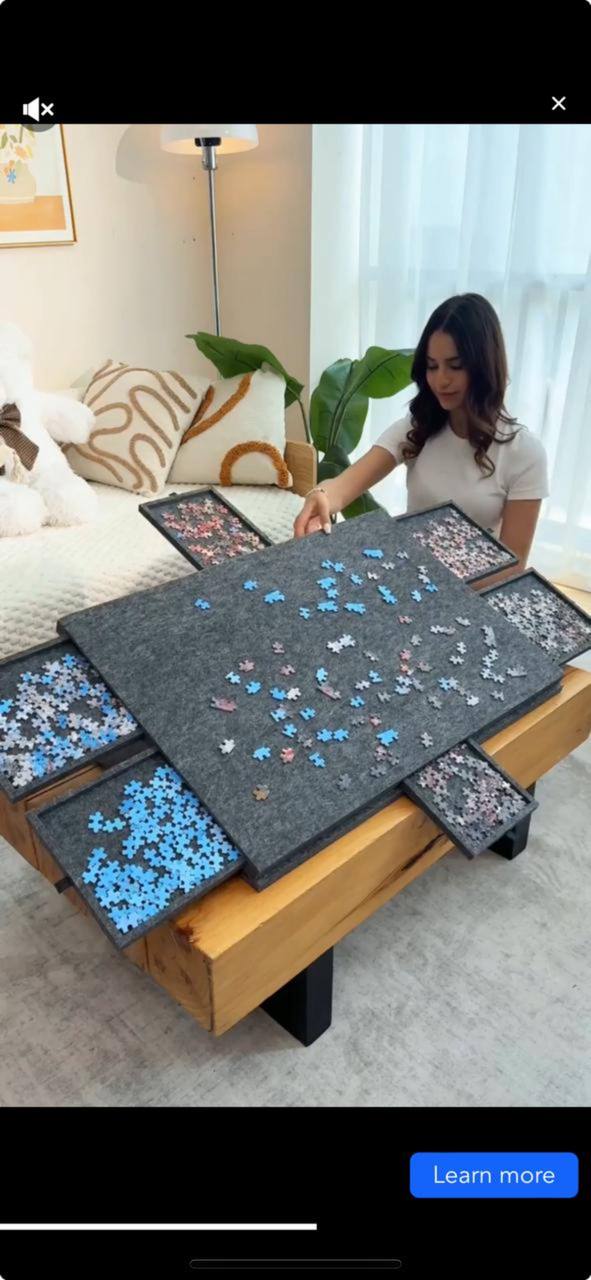 Органайзер для деталей пазлов из фетра черного цвета